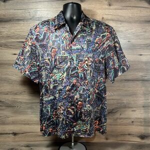 VTG Art of EDDY Y Reyn Spooner Hawaiian Shirt Jazz Player Egyptian Cotton Sz Med